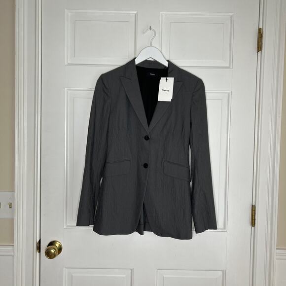 NWT Theory Andorie Tailored Blazer in Stretch Viscose Blend Size 6 - Picture 5 of 9